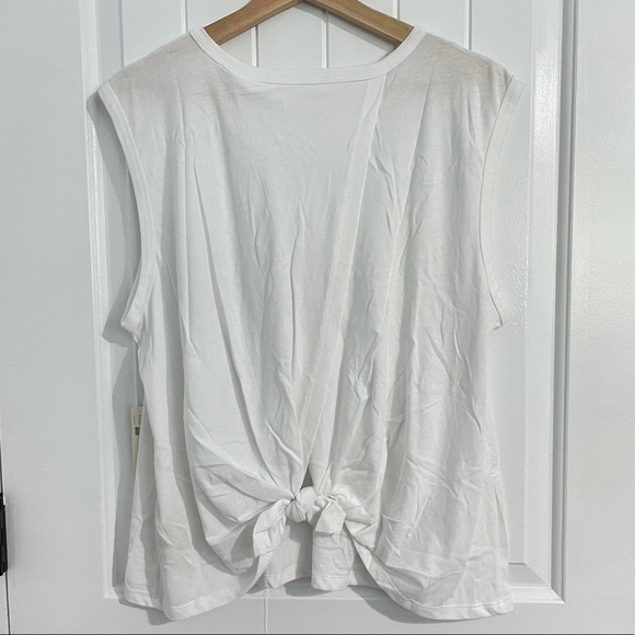 NWT Anthropologie White Open-Back Muscle Tank - Picture 3 of 5